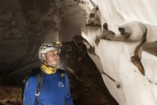 Chris Scaife wearing the Petzl Duo RL and Boreo Caving helmet in Cobweb Cave, Mulu, by Mark Bu...jpg